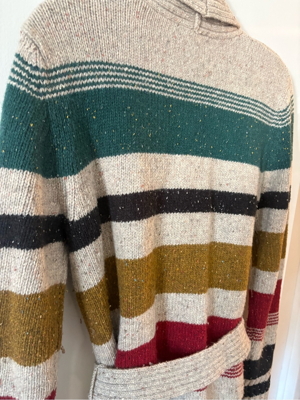 Camp Stripe Lambswool Blend Wrap Cardigan Like New Small - Picture 8 of 8